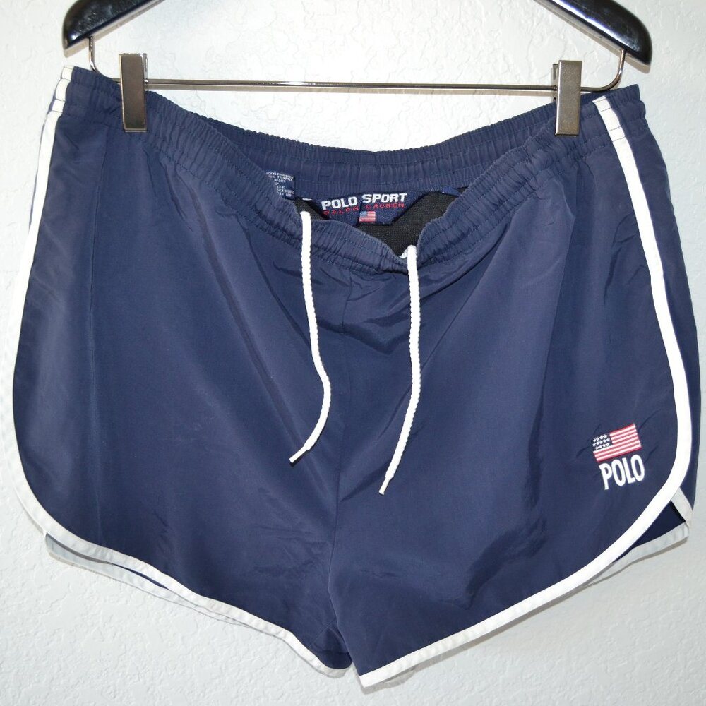 VINTAGE POLO SPORT RUNNING SHORTS- Pre-owned. SIZE XL $24